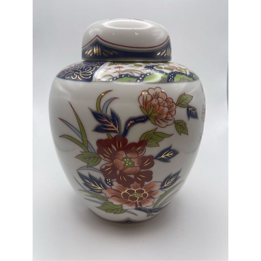 Neiman Marcus floral Imari ginger jar vintage